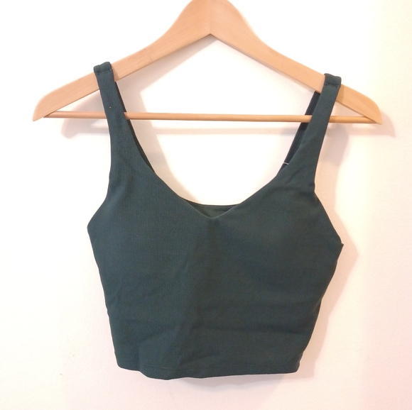 🆕️NWT Offline by Aerie Real Me Low Key Waffle Sports Bra in 'Deep Forest Green' - Picture 12 of 15